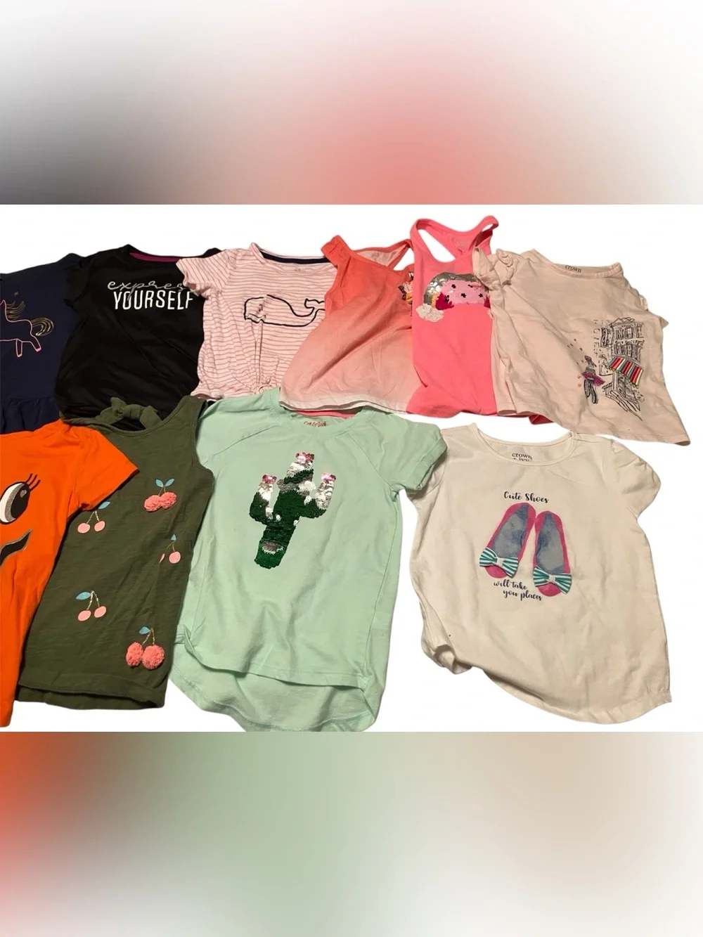 Lot Of 19 Toddler Girls Size 4-4T Dresses T Shirts Sweatshirt Tank Tops Jumpsuit